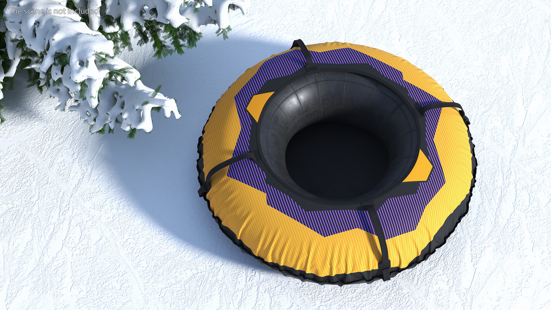 Inflatable Sled Snow Tube Yellow 3D