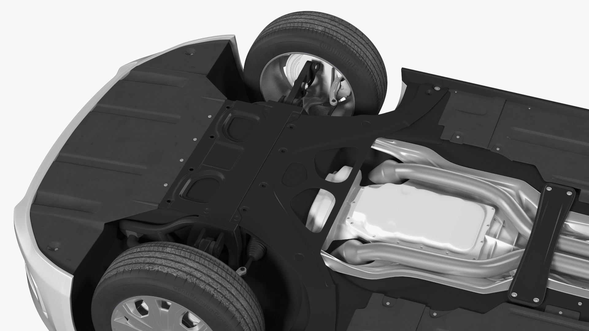 3D Ford Transit Connect Tailgate Silver Rigged model