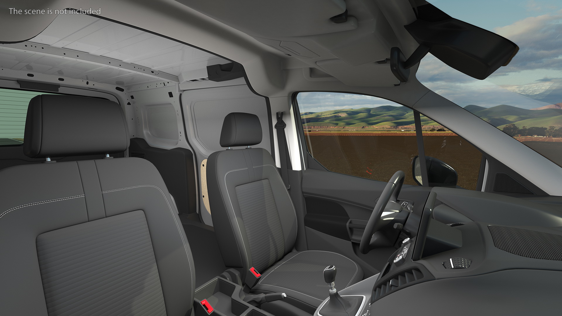 3D Ford Transit Connect Tailgate Silver Rigged model
