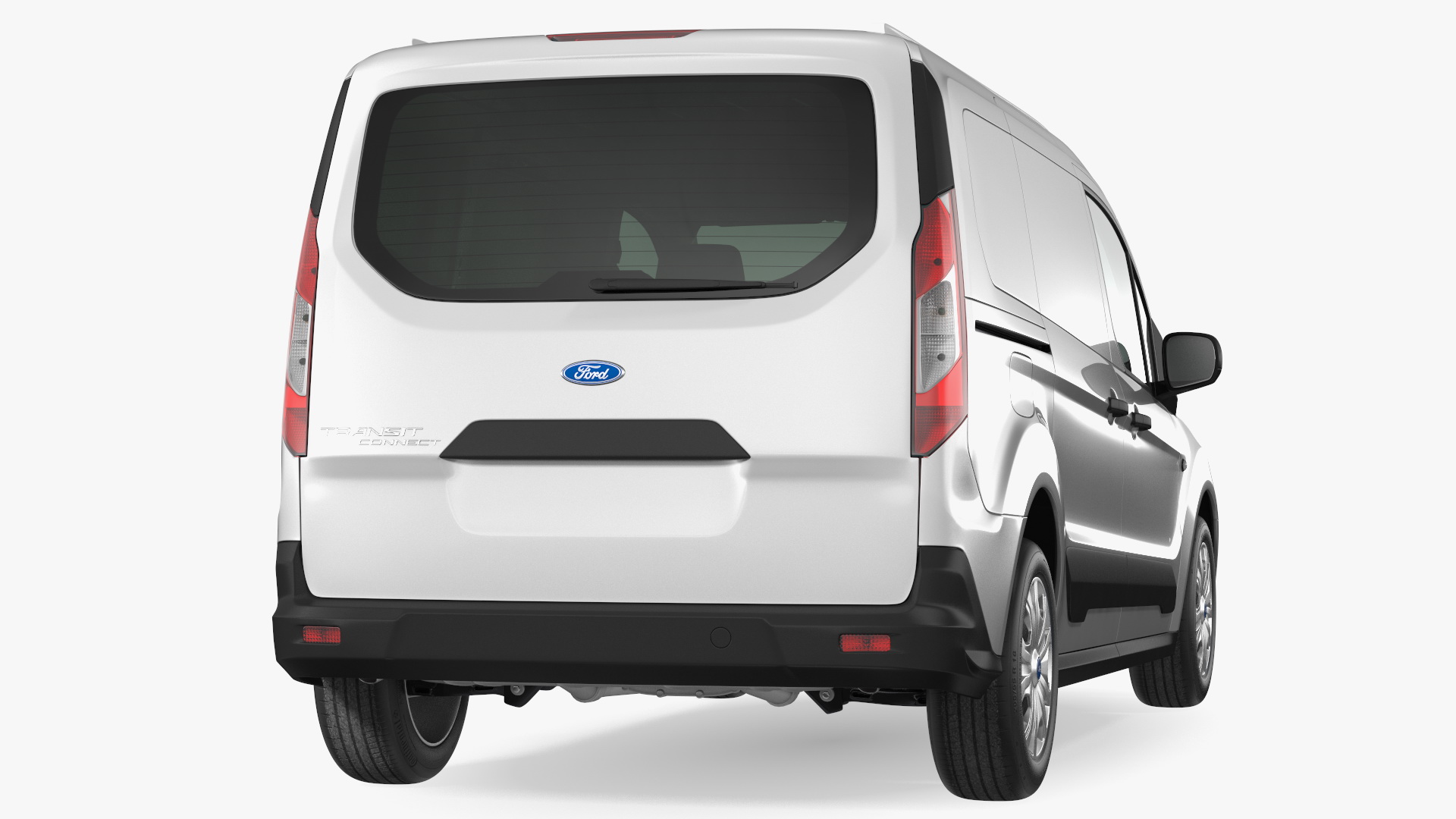 3D Ford Transit Connect Tailgate Silver Rigged model