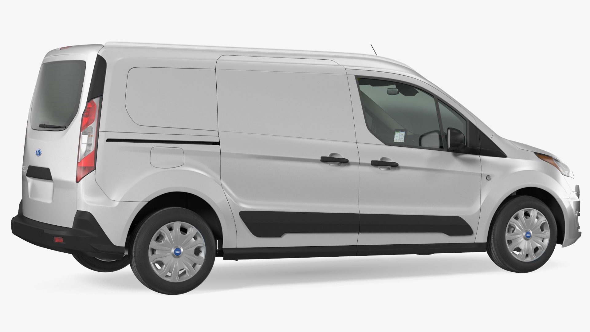 3D Ford Transit Connect Tailgate Silver Rigged model