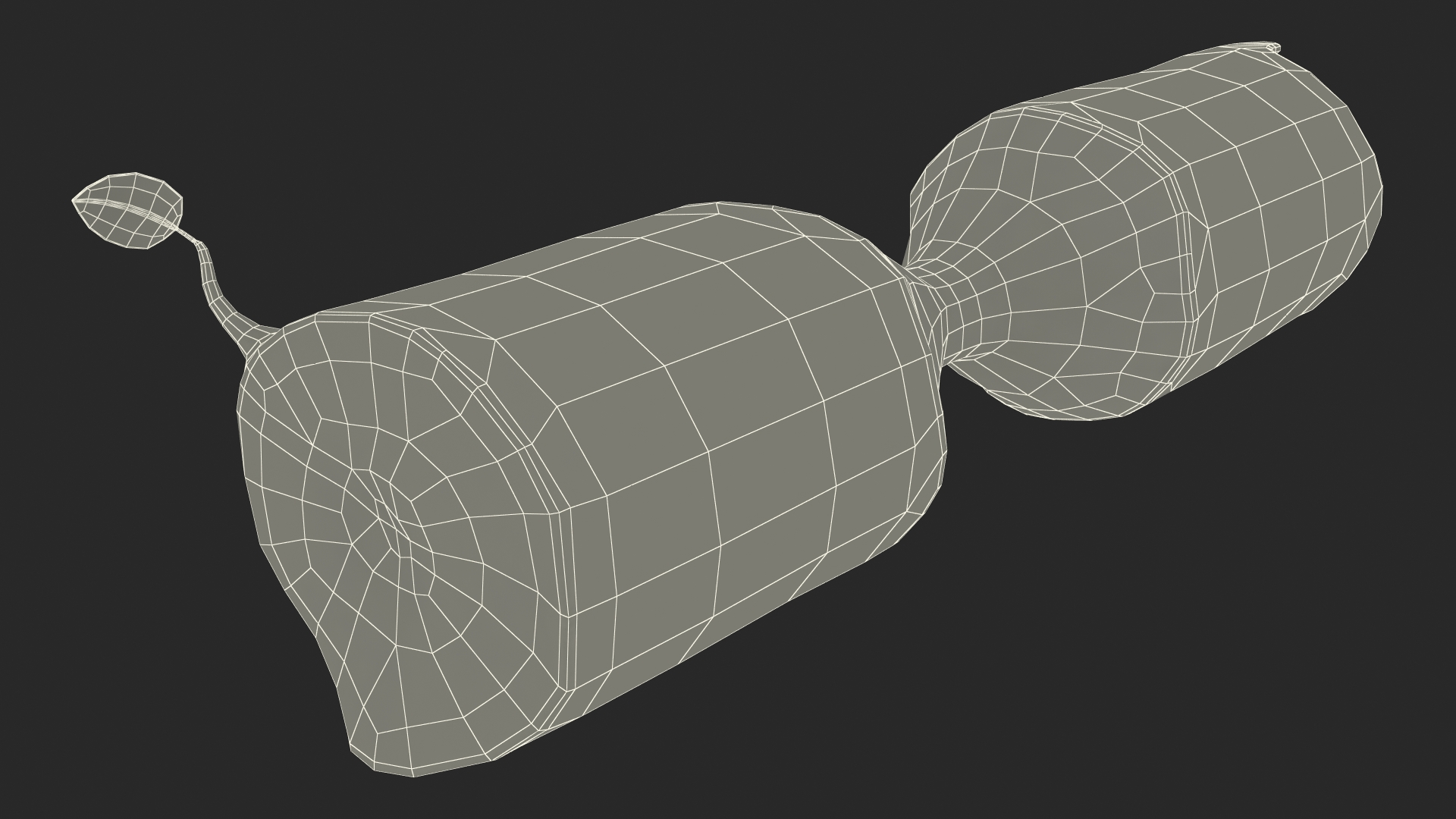 3D Cartoon Gnawed Log model