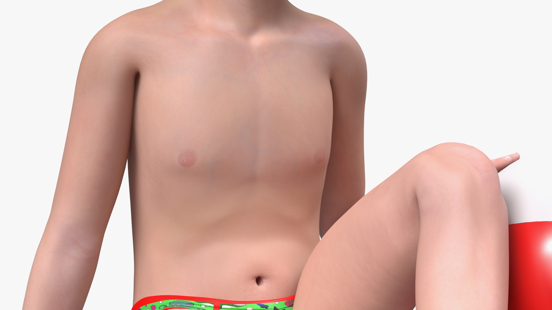 Sitting Child Boy Beach Style 3D model