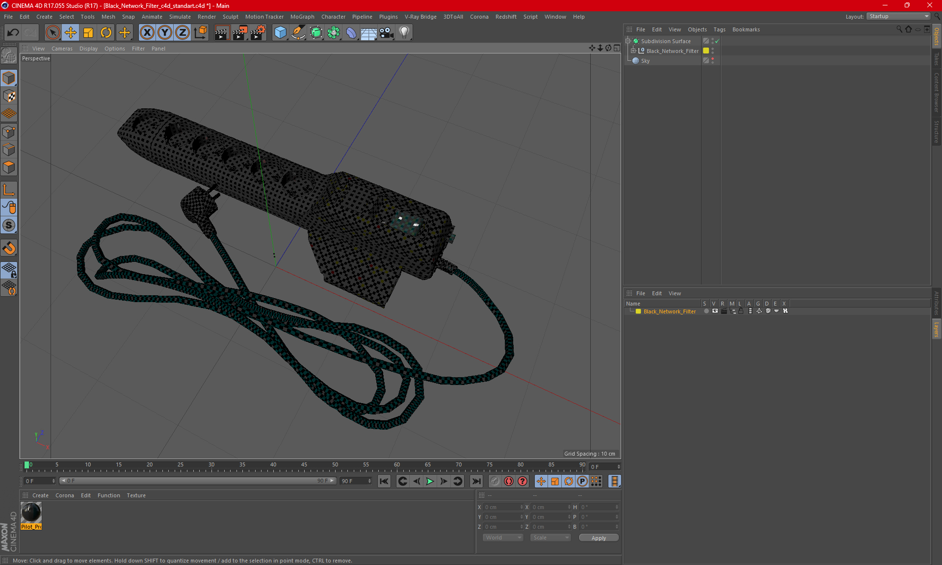 3D model Black Network Filter