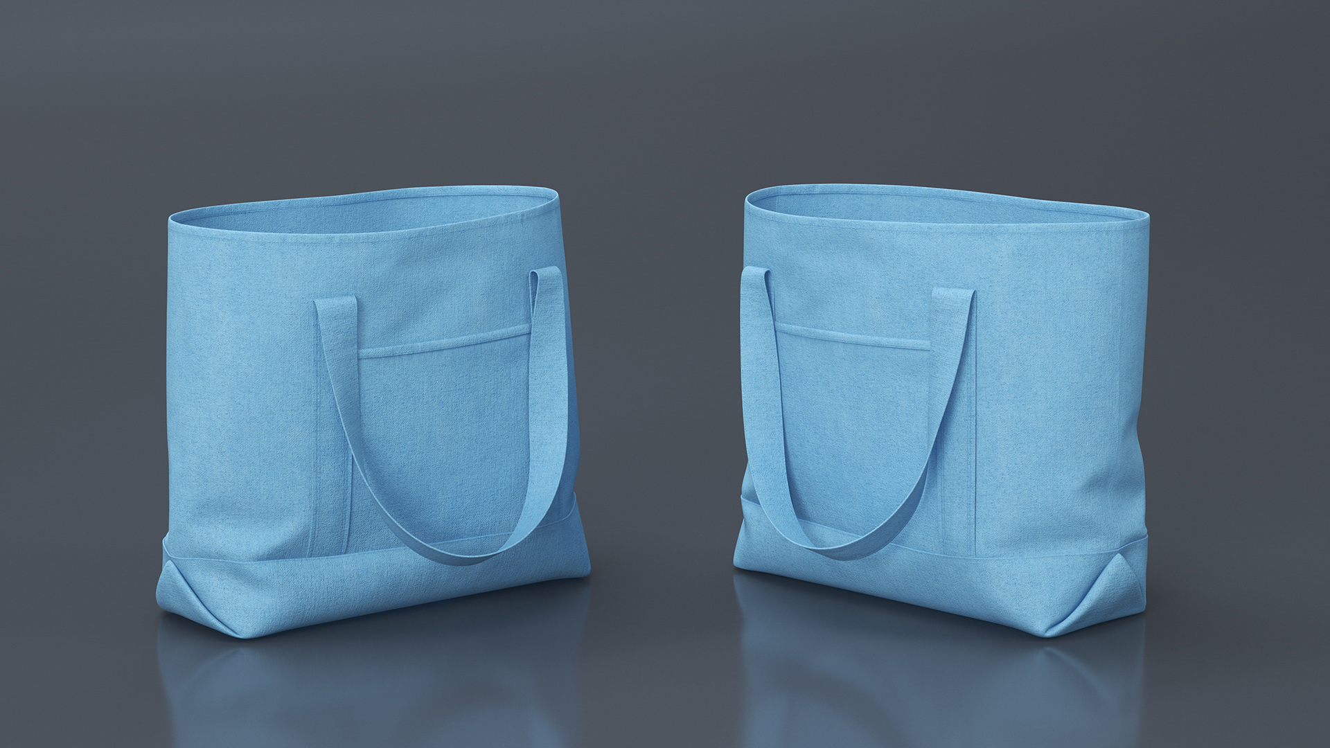 Eco Tote Bag Blue 3D
