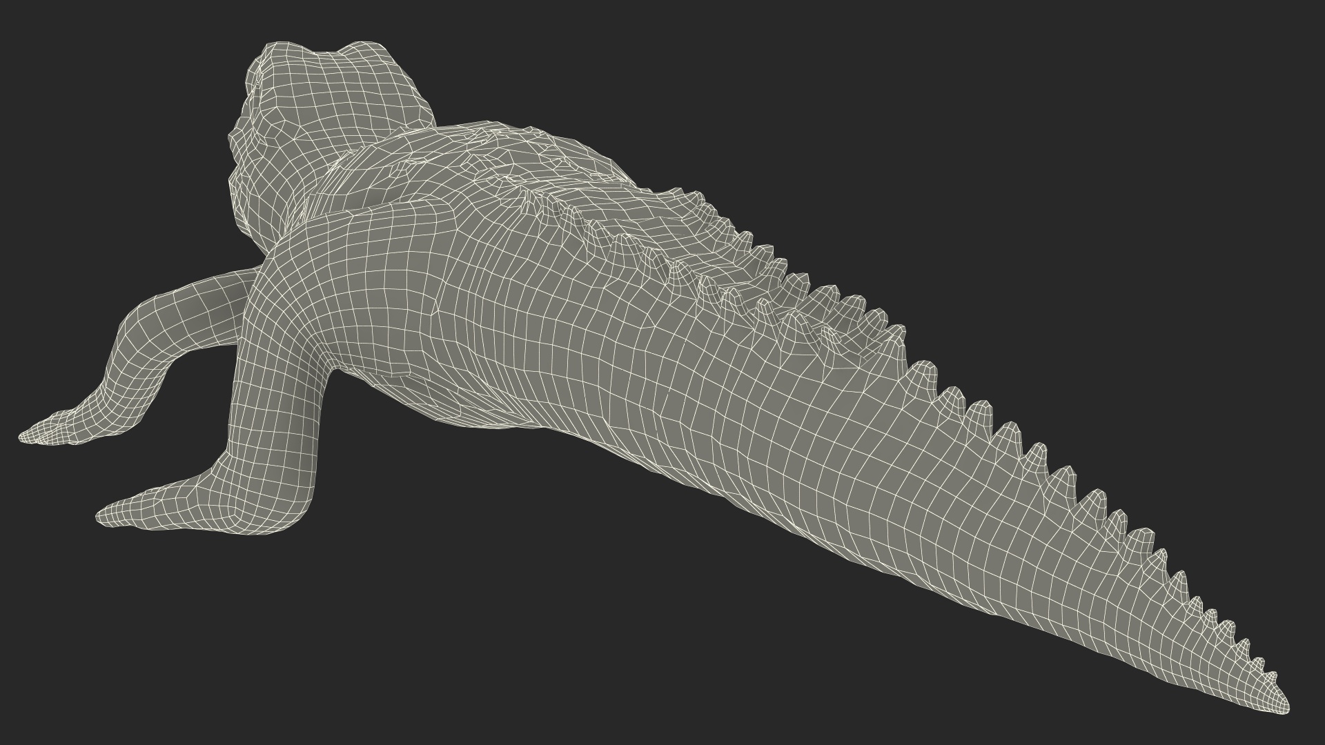 3D Black Caiman Baby Rigged for Maya model