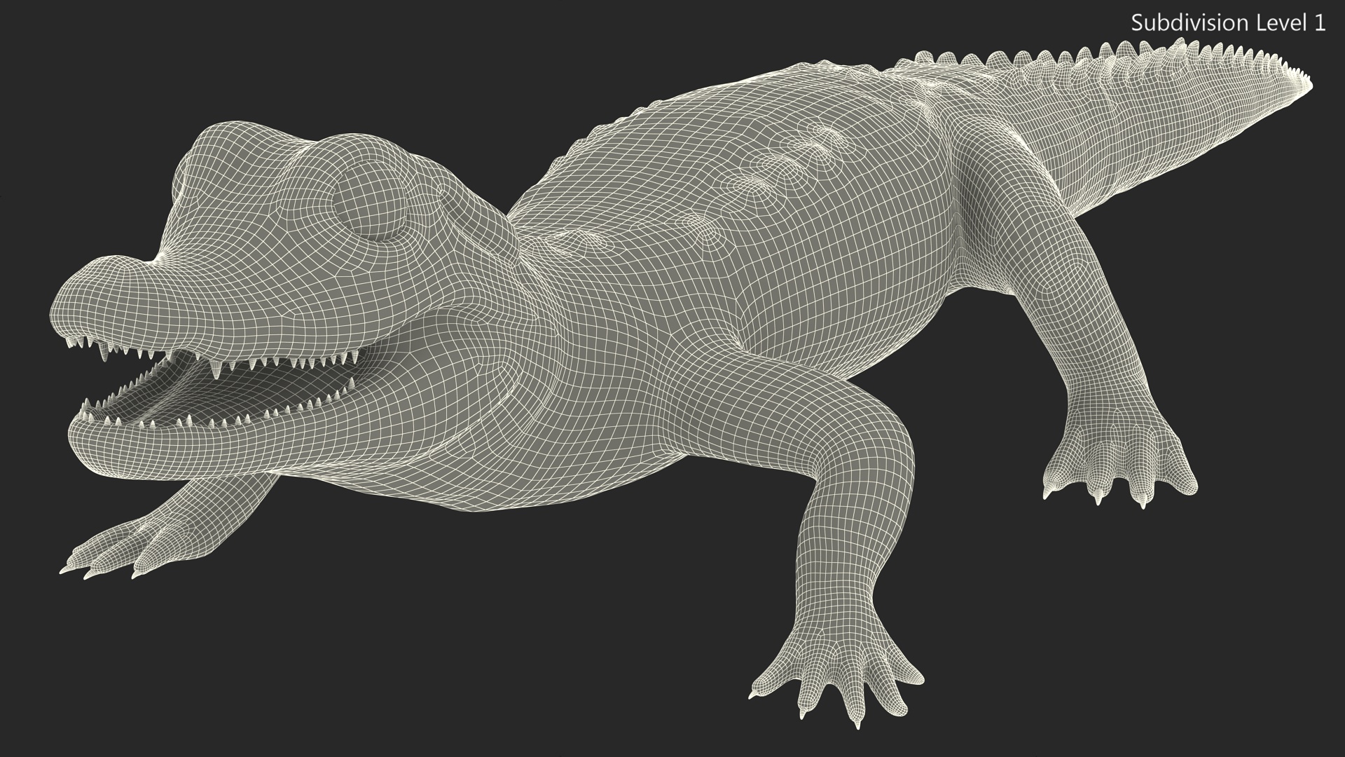 3D Black Caiman Baby Rigged for Maya model