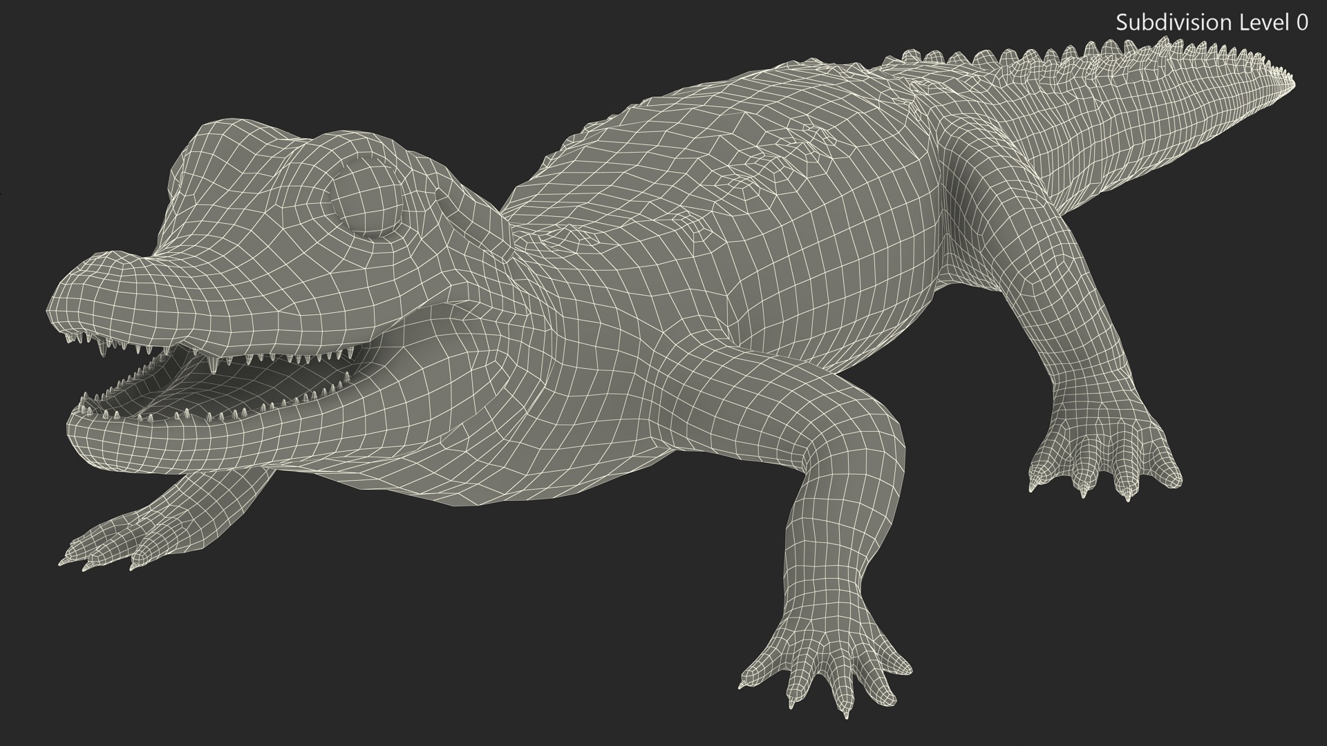 3D Black Caiman Baby Rigged for Maya model
