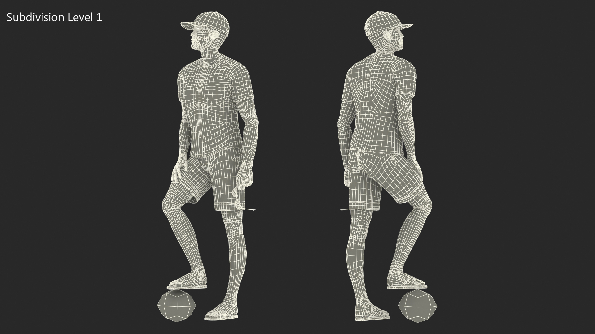 3D Asian Man Summer Outfits Standing Pose model