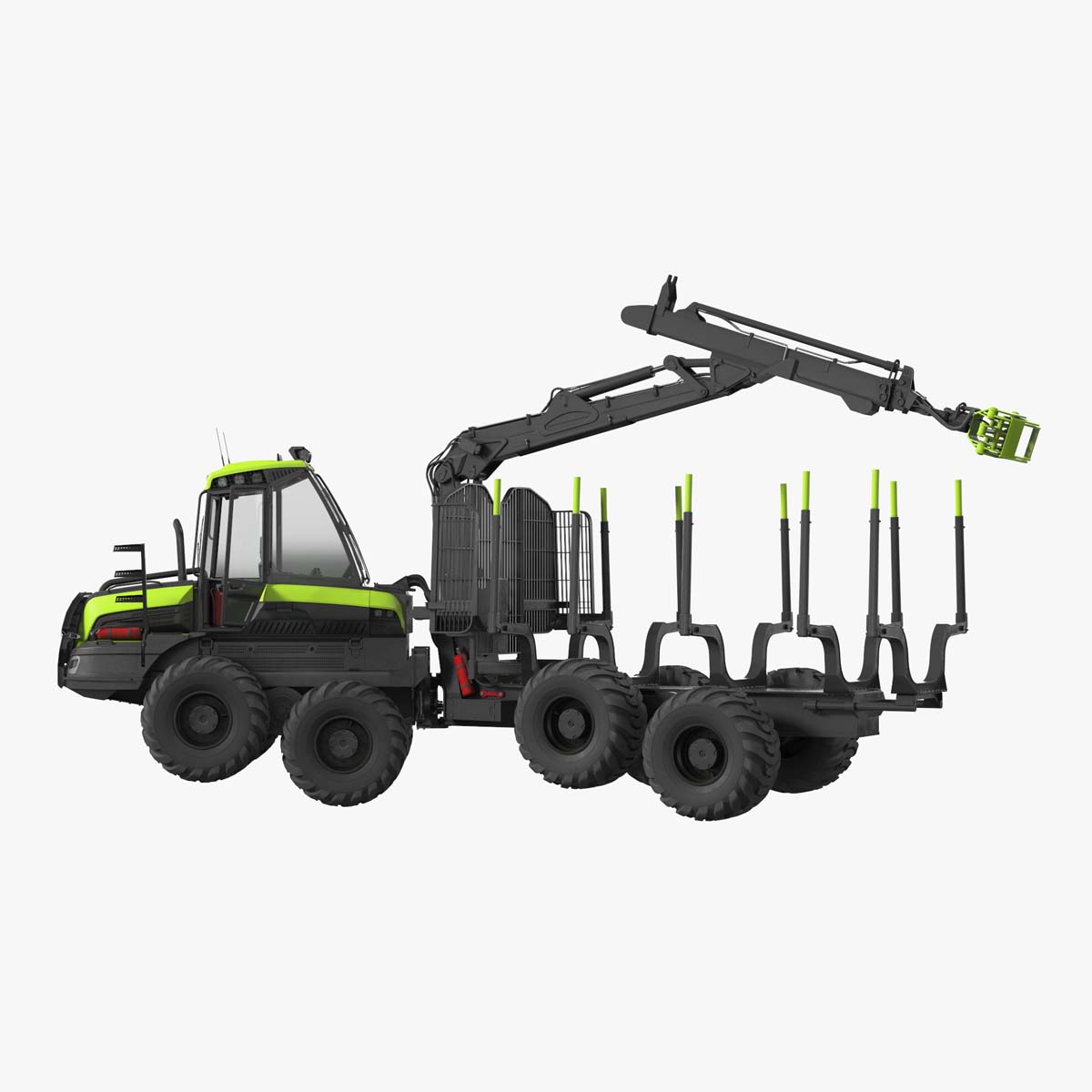 Forwarder Forestry Vehicle Rigged for Cinema 4D 3D