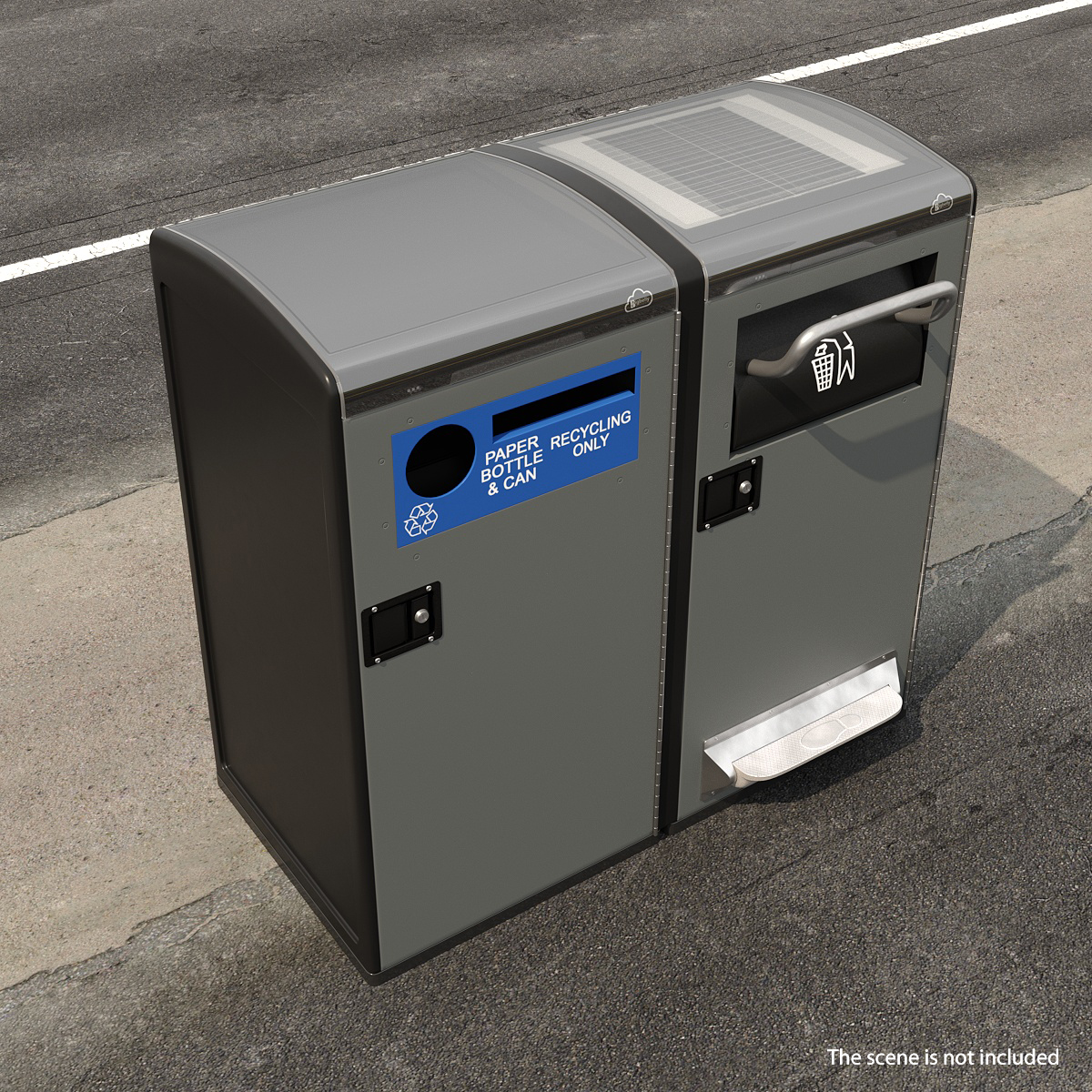 Solar Powered Trash Cans Generic 3D