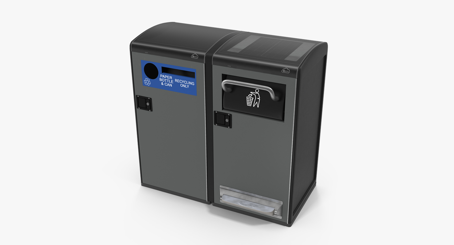 Solar Powered Trash Cans Generic 3D