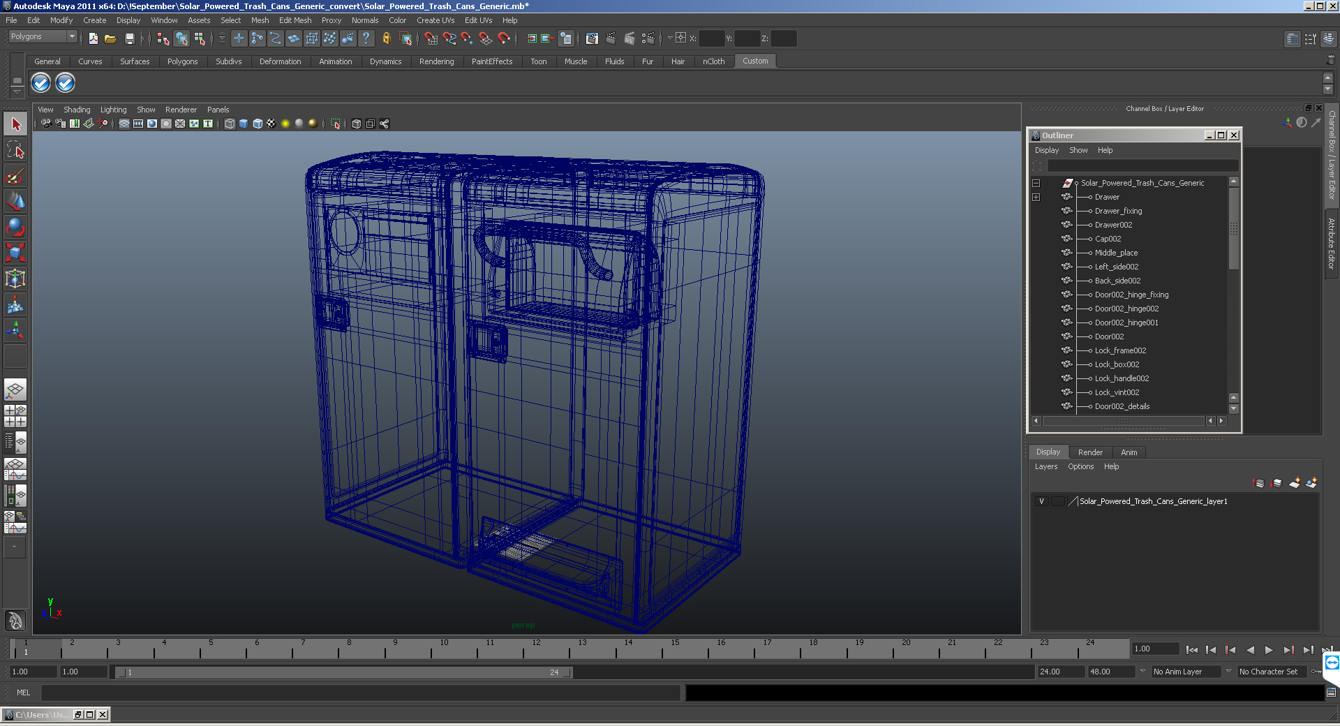 Solar Powered Trash Cans Generic 3D