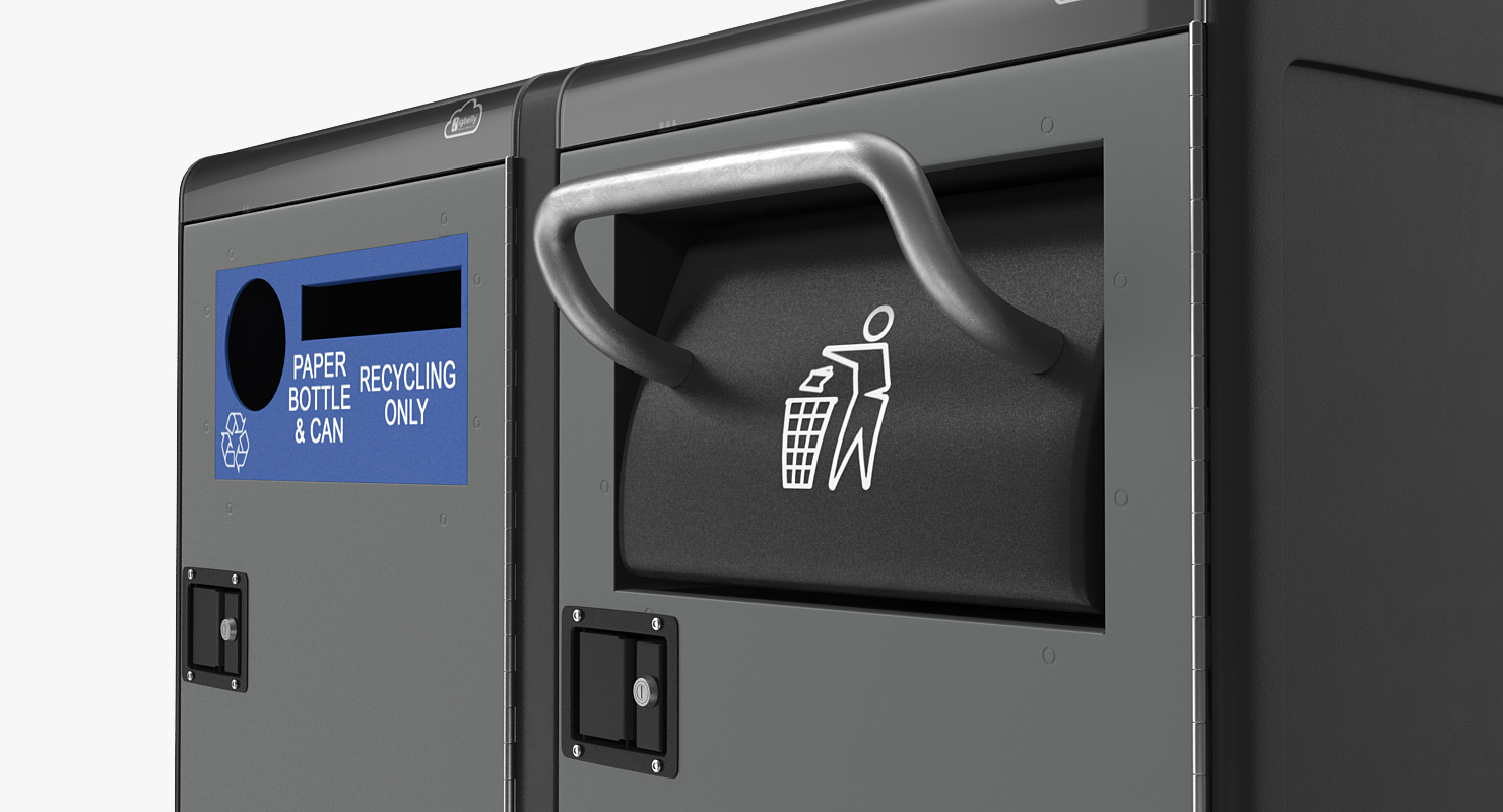 Solar Powered Trash Cans Generic 3D