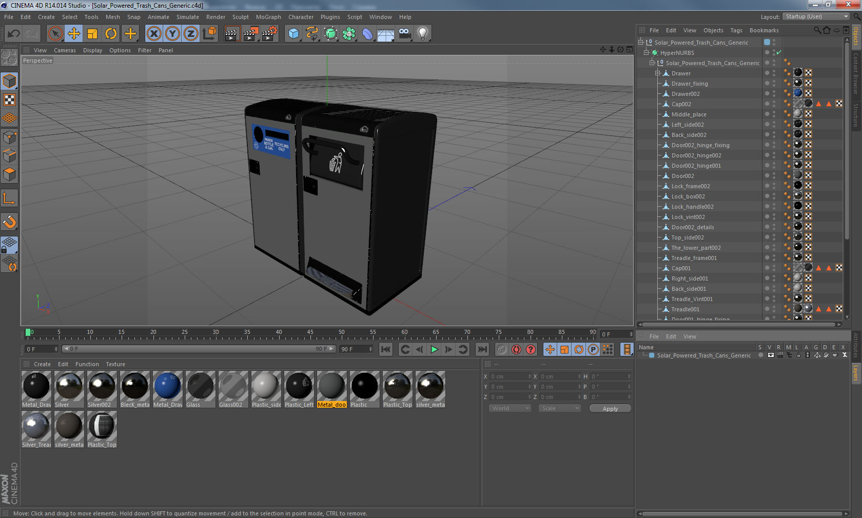 Solar Powered Trash Cans Generic 3D