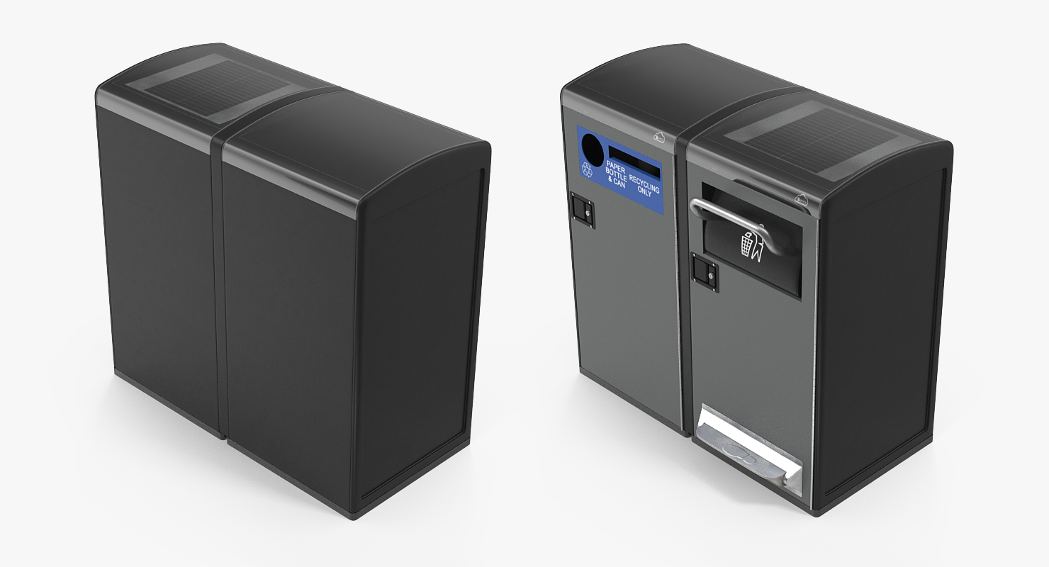 Solar Powered Trash Cans Generic 3D