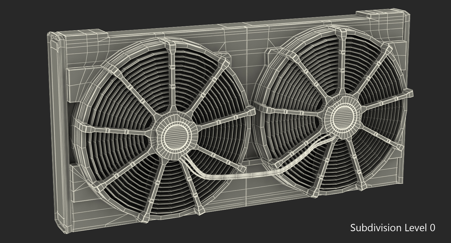 3D Car Radiator with Fan