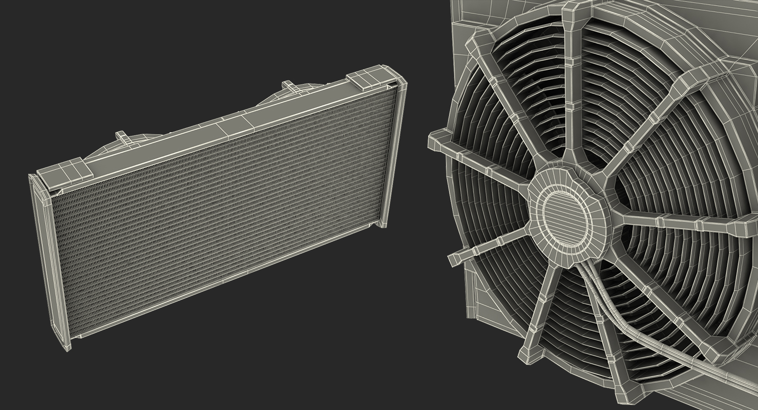 3D Car Radiator with Fan