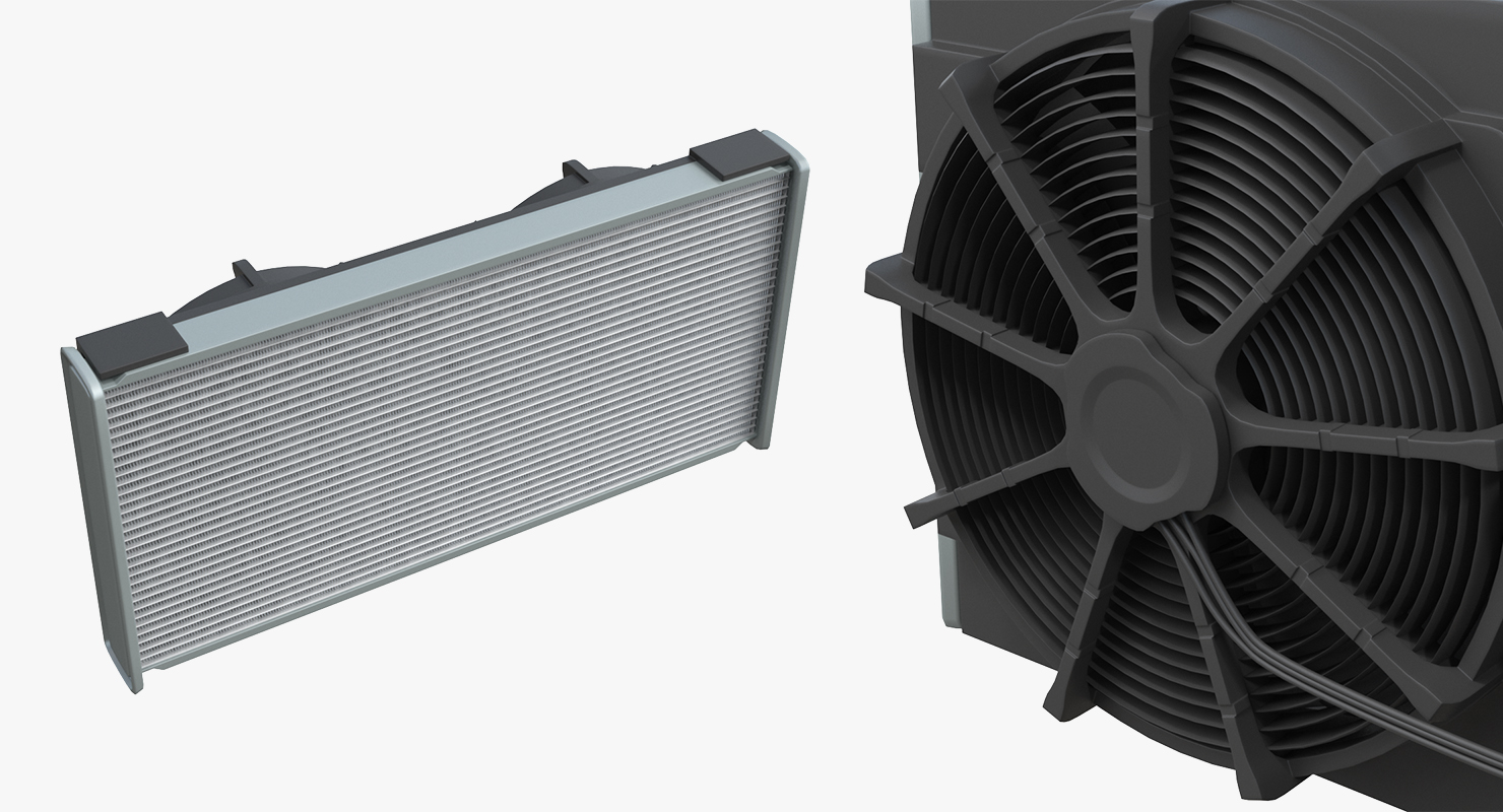 3D Car Radiator with Fan