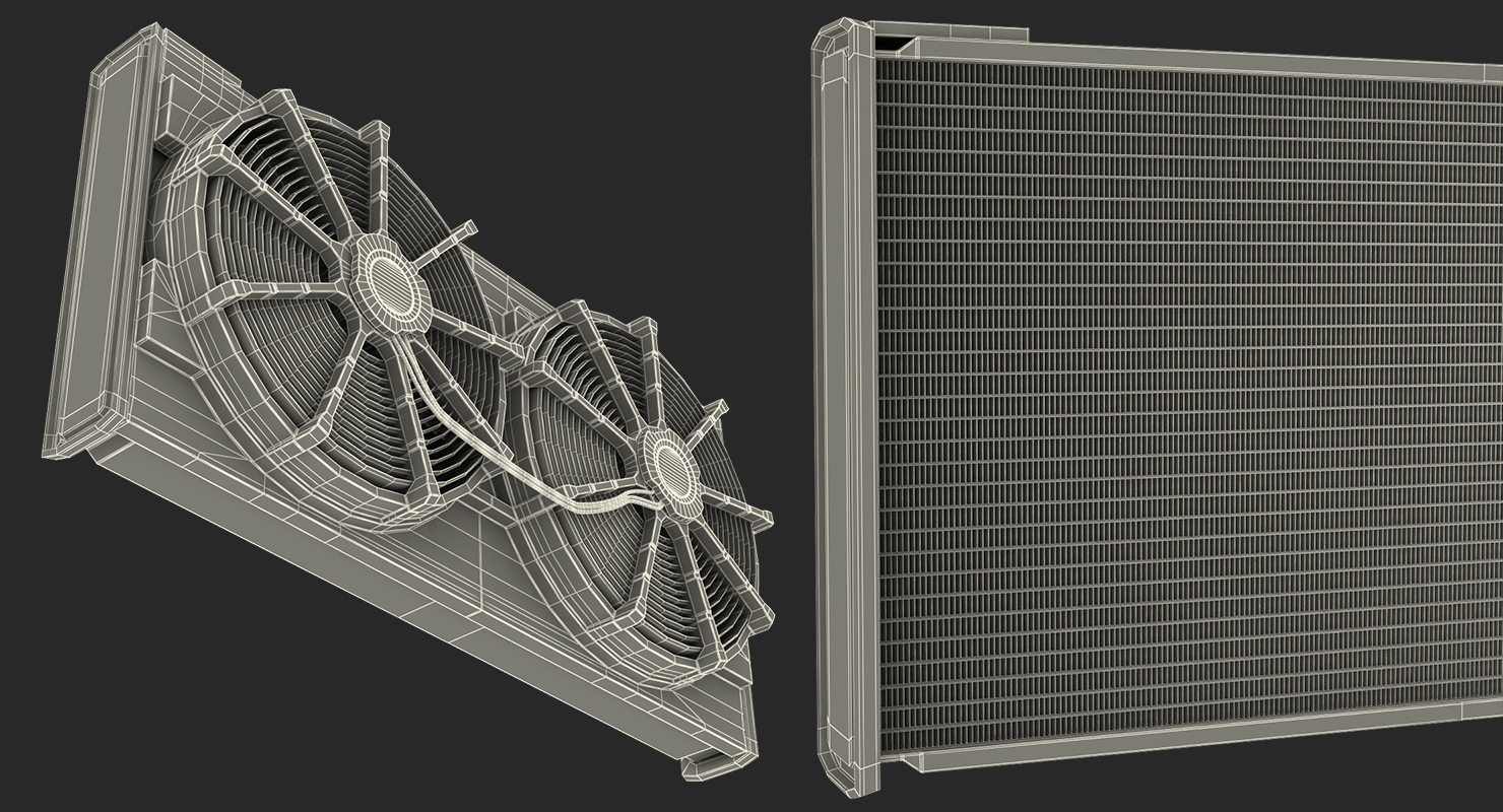 3D Car Radiator with Fan