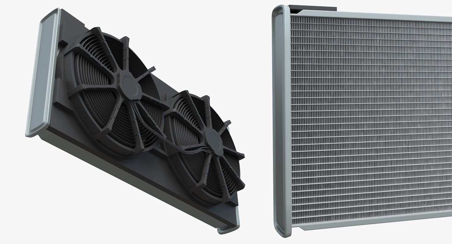 3D Car Radiator with Fan