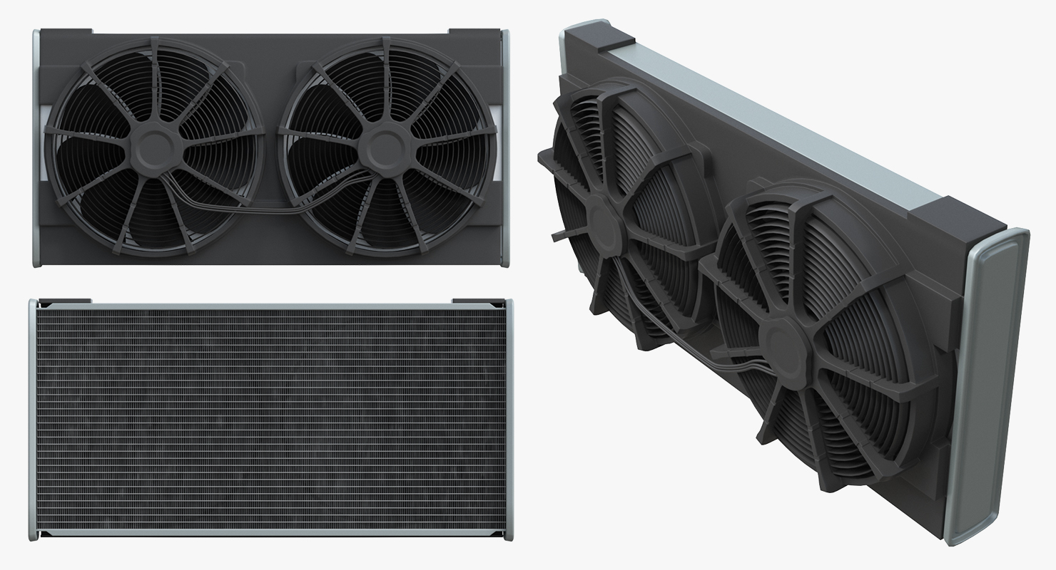 3D Car Radiator with Fan