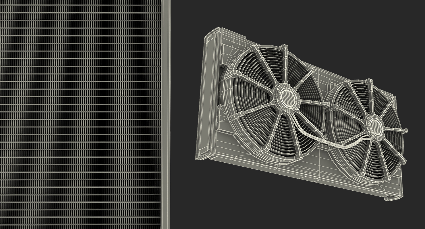 3D Car Radiator with Fan