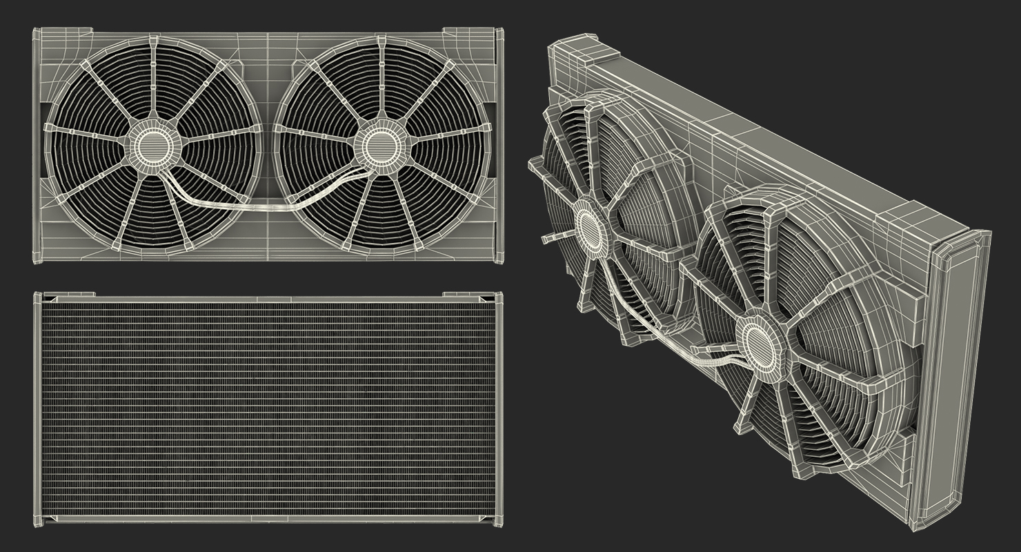 3D Car Radiator with Fan