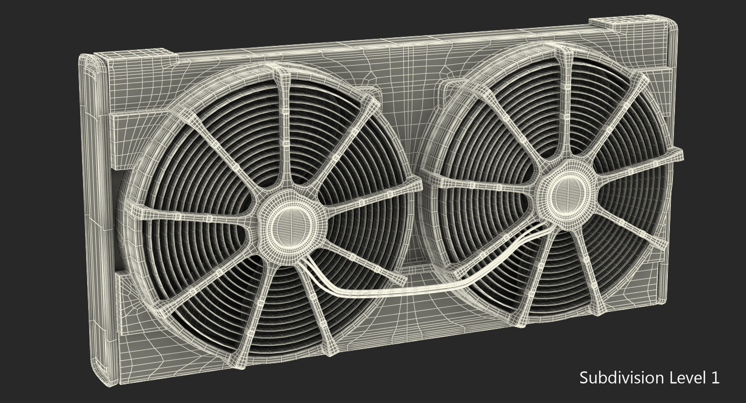 3D Car Radiator with Fan