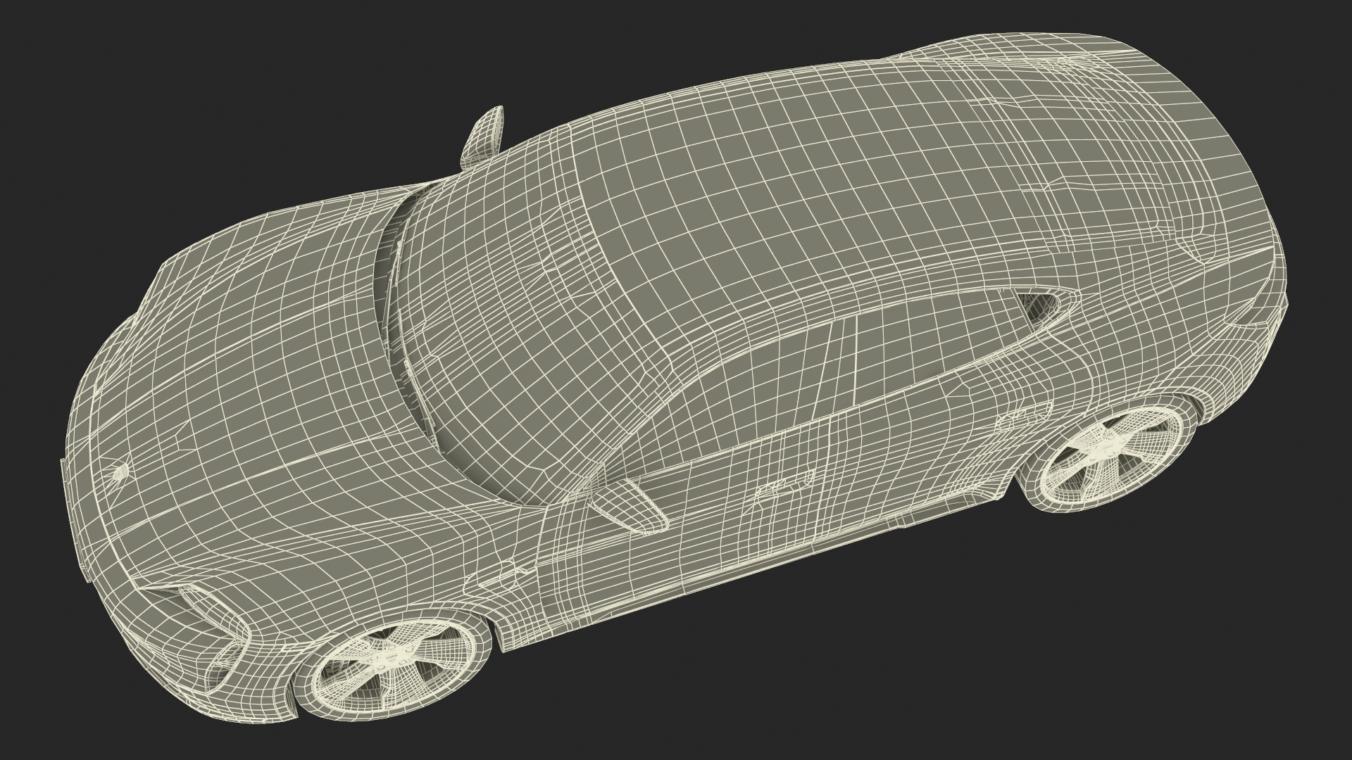 3D Porsche Taycan Turbo Sedan Simplified Kaemin Red model