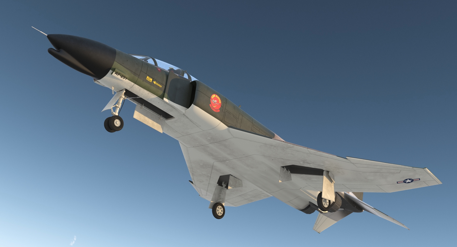 3D McDonnell Douglas F 4 Phantom II 2 Rigged
