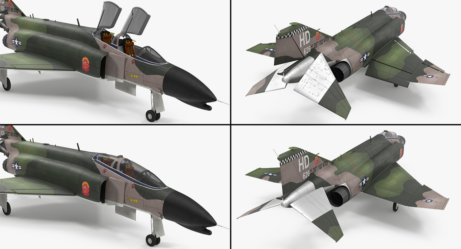 3D McDonnell Douglas F 4 Phantom II 2 Rigged
