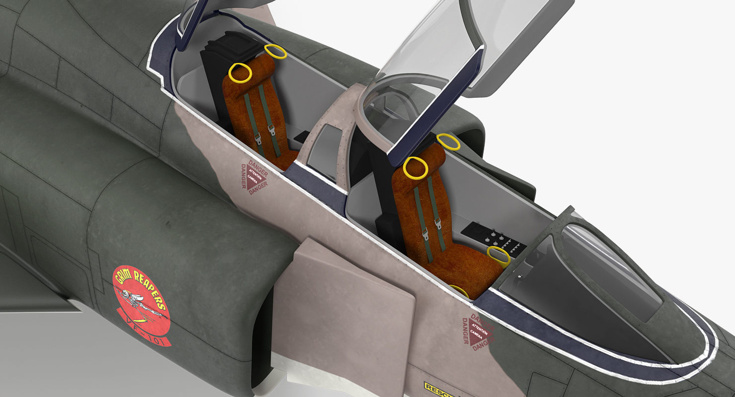 3D McDonnell Douglas F 4 Phantom II 2 Rigged