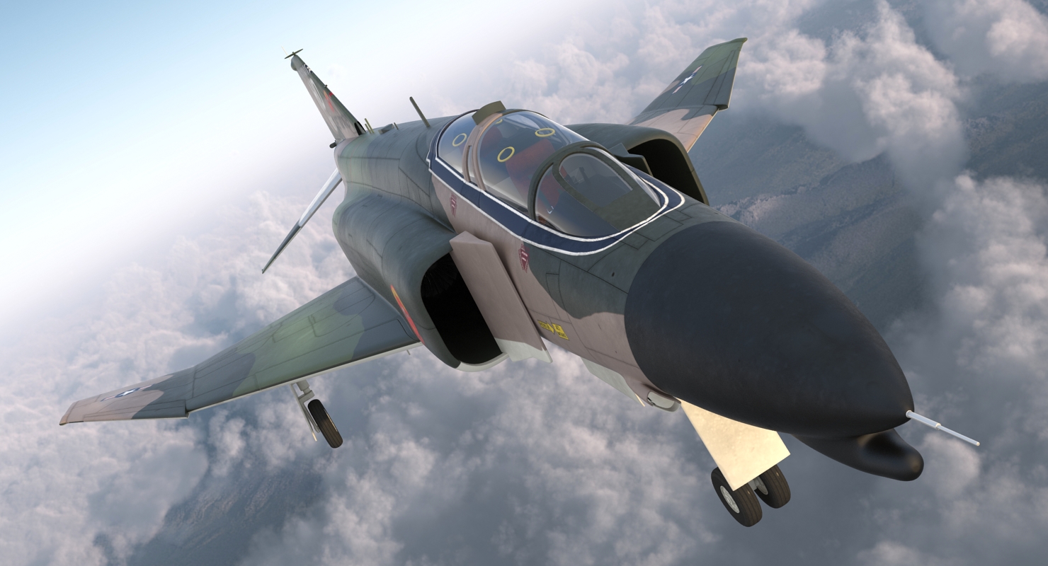3D McDonnell Douglas F 4 Phantom II 2 Rigged