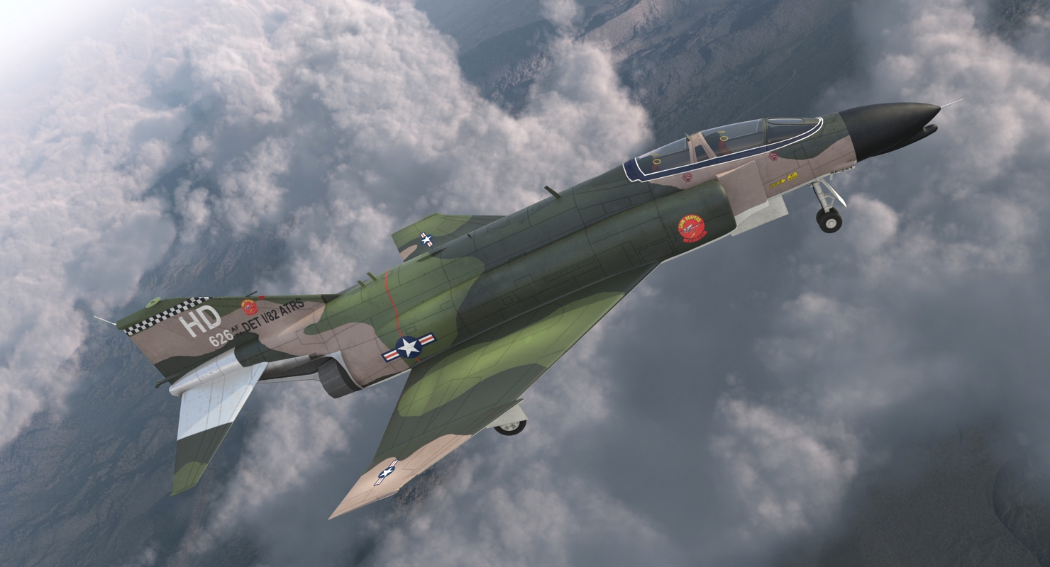 3D McDonnell Douglas F 4 Phantom II 2 Rigged