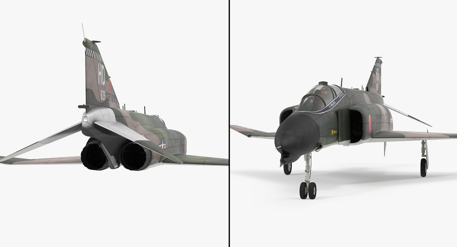 3D McDonnell Douglas F 4 Phantom II 2 Rigged