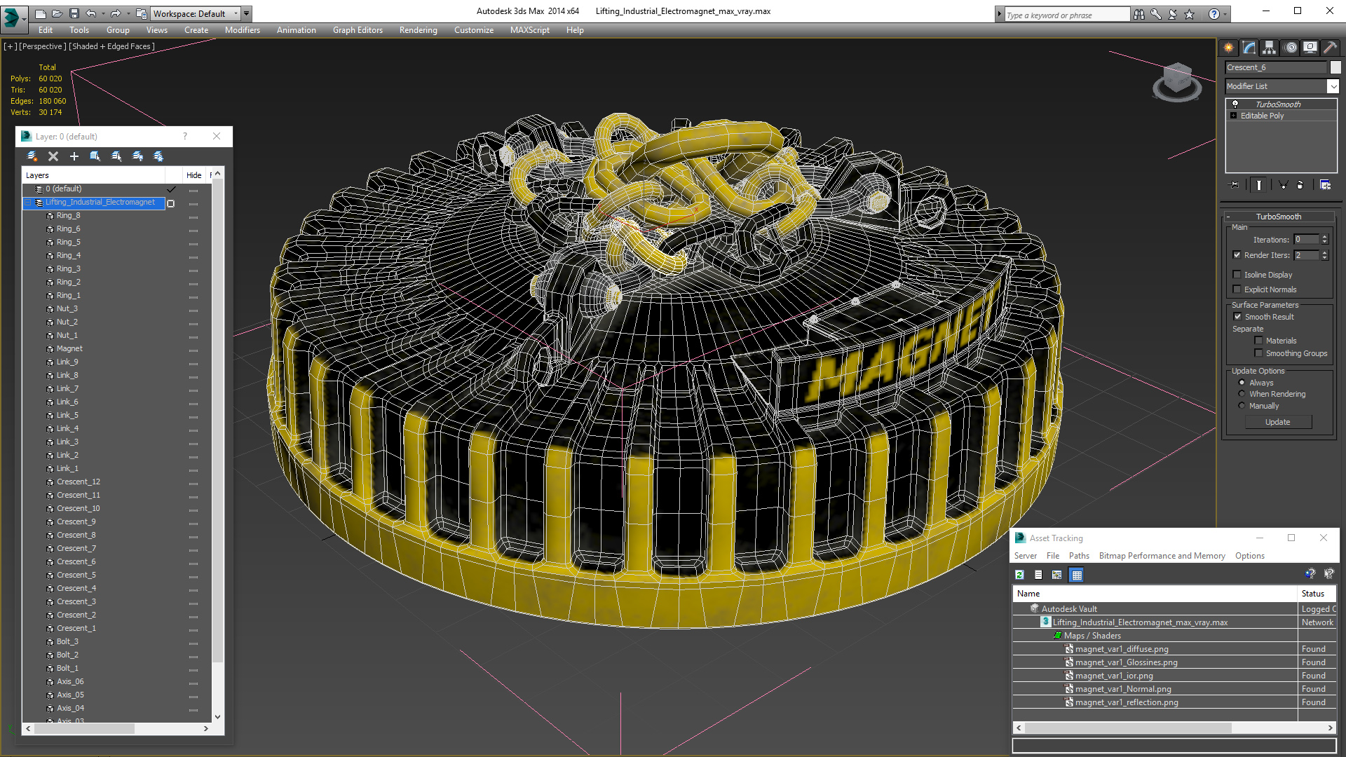 Lifting Industrial Electromagnet 3D