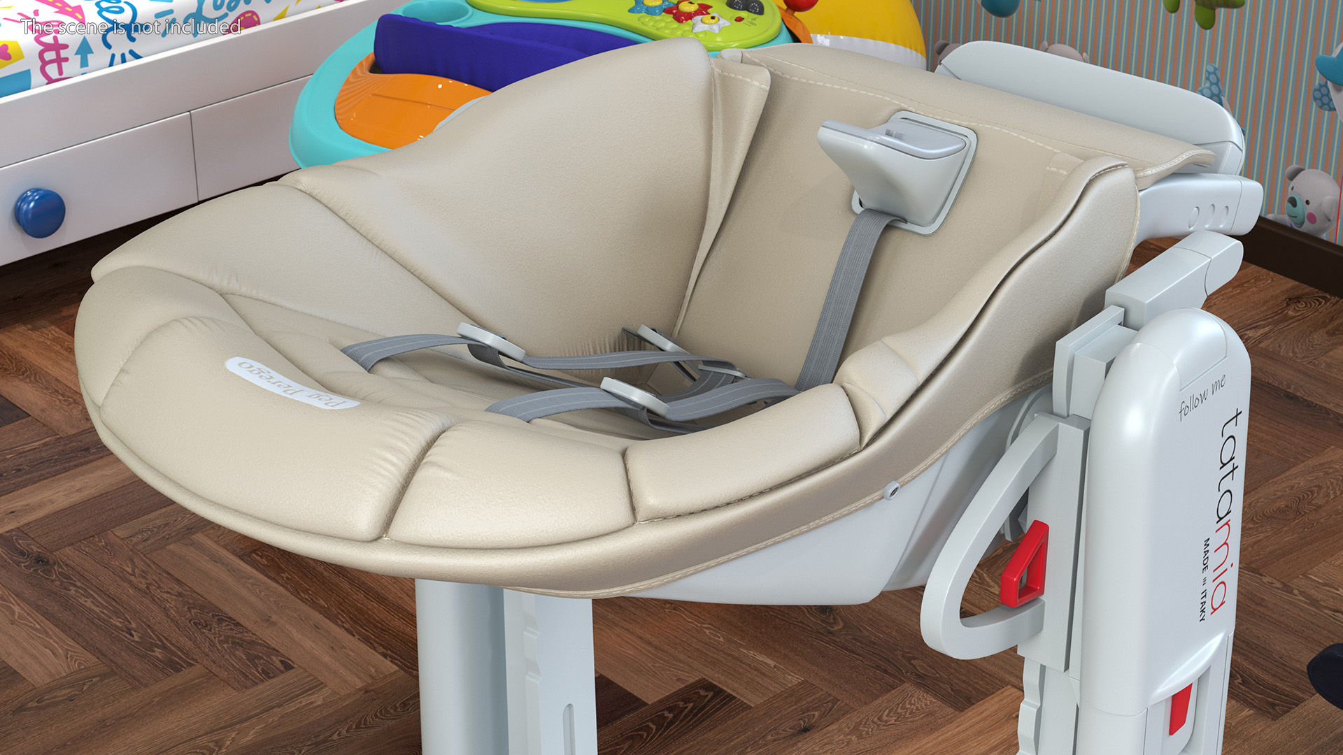 3D Baby High Chair Tatamia Horizontal Beige Rigged for Maya