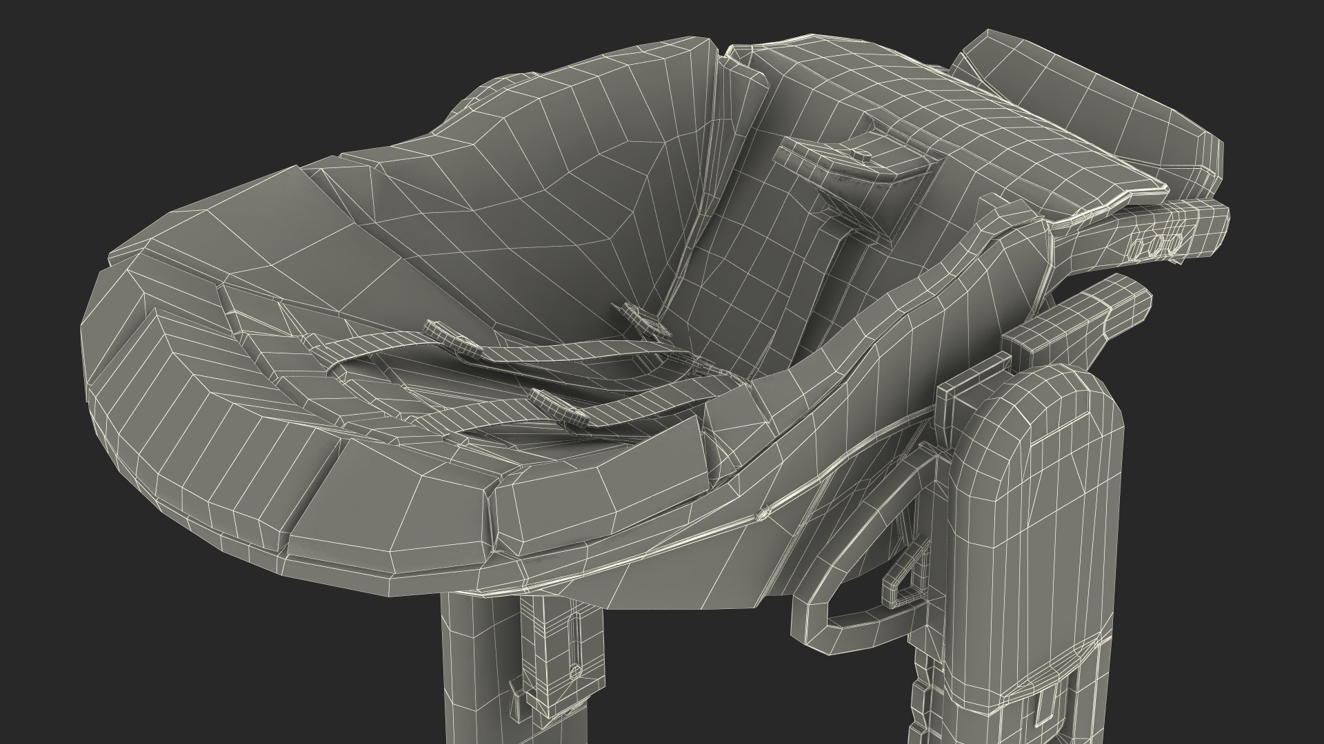 3D Baby High Chair Tatamia Horizontal Beige Rigged for Maya