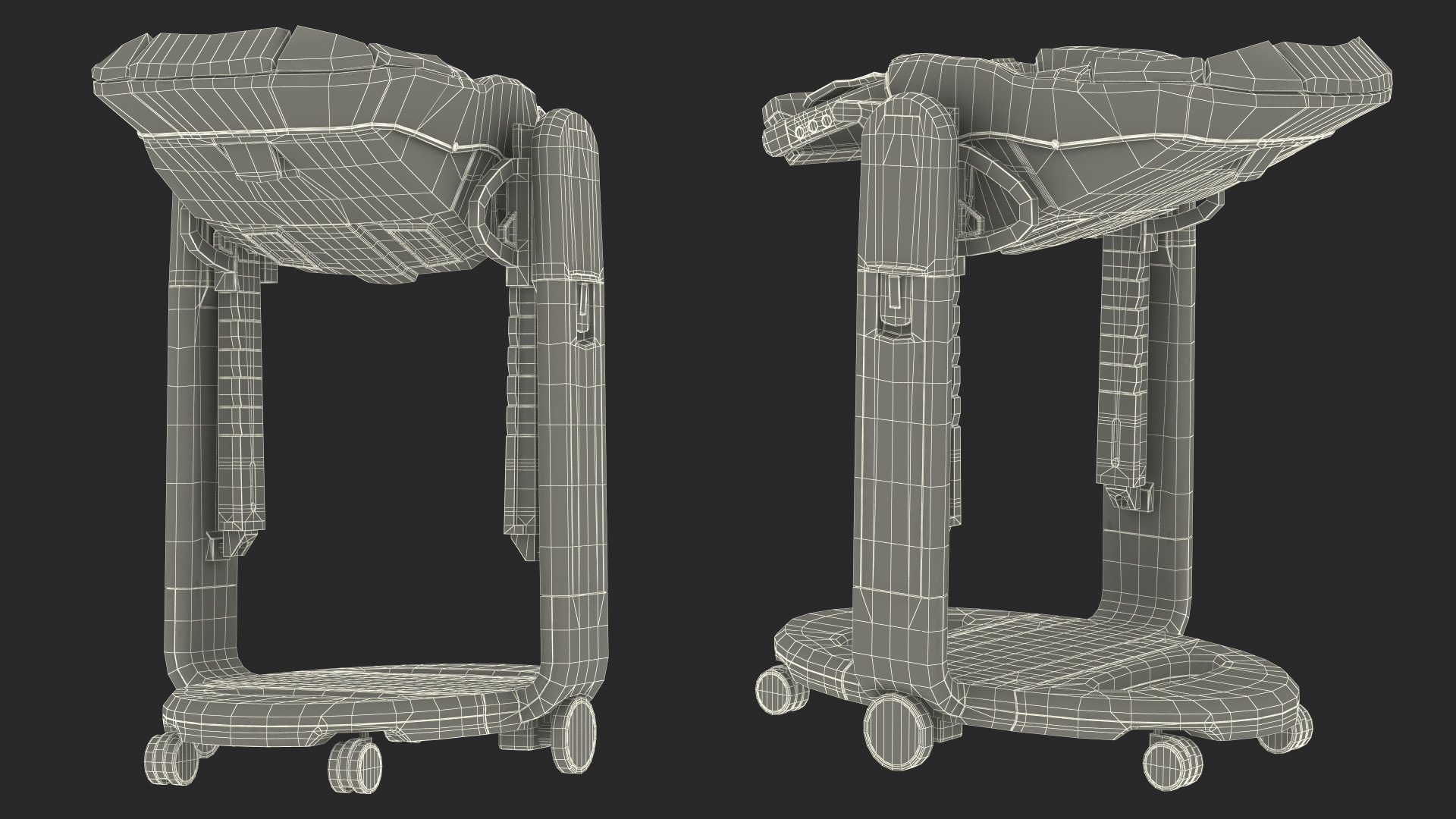 3D Baby High Chair Tatamia Horizontal Beige Rigged for Maya