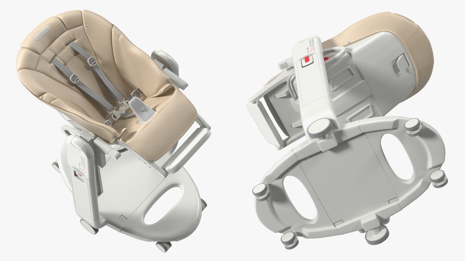 3D Baby High Chair Tatamia Horizontal Beige Rigged for Maya