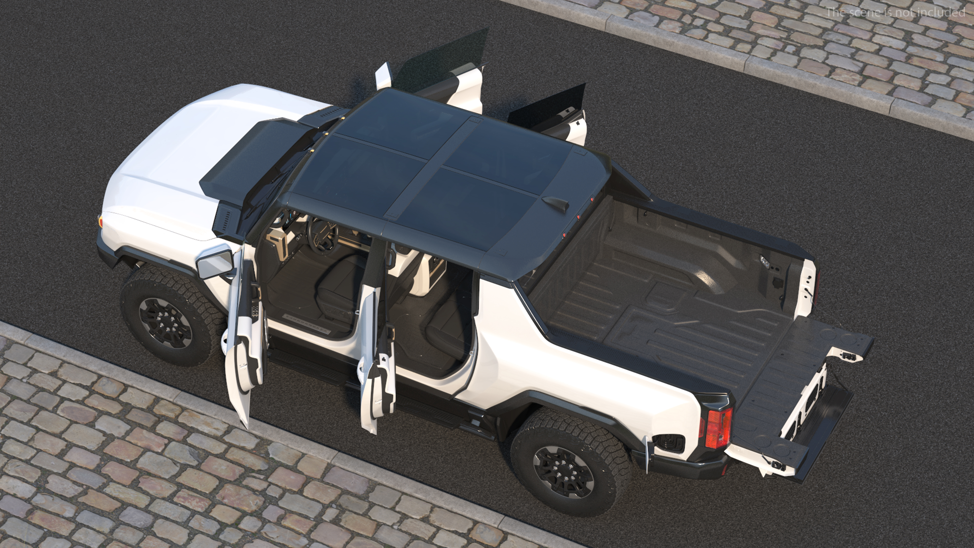 3D GMC Hummer EV Pickup White Rigged model