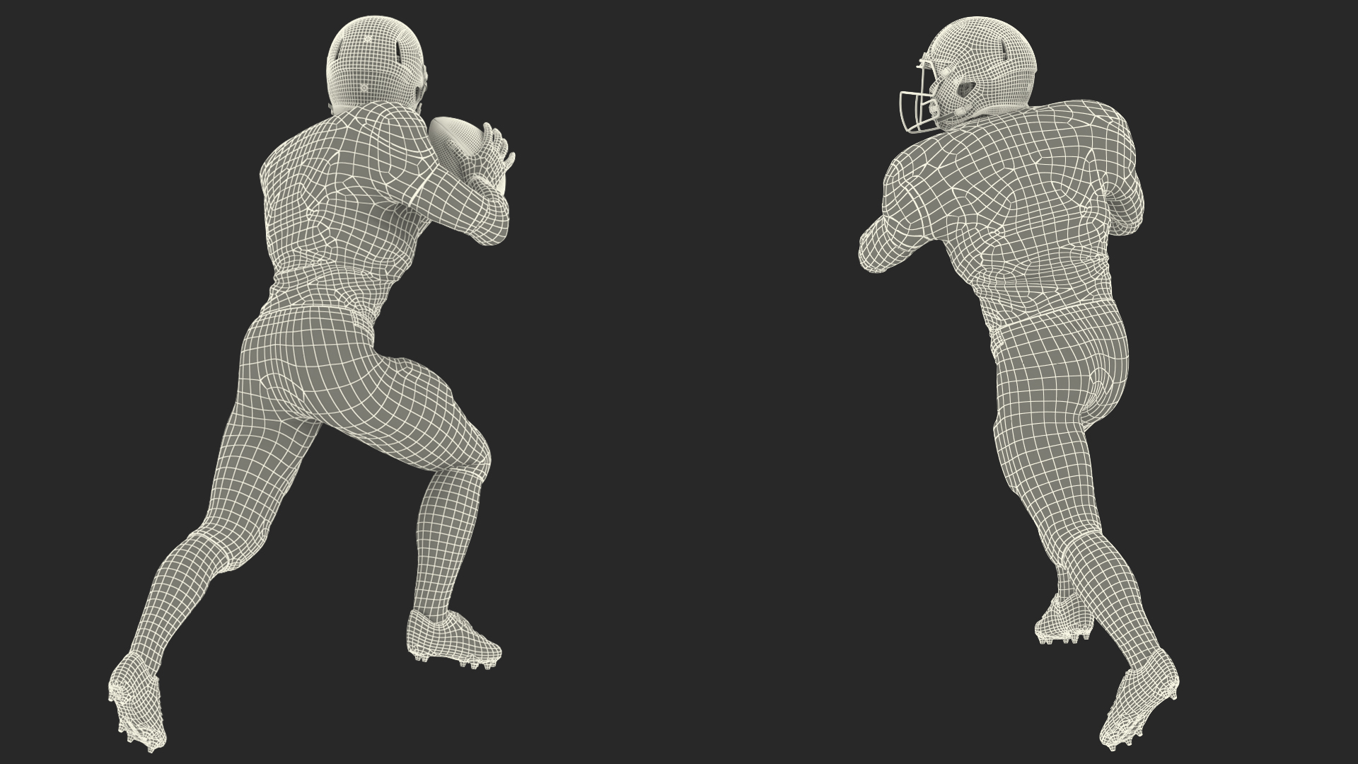 3D model Philadelphia Eagles American Football Player Running The Ball Fur