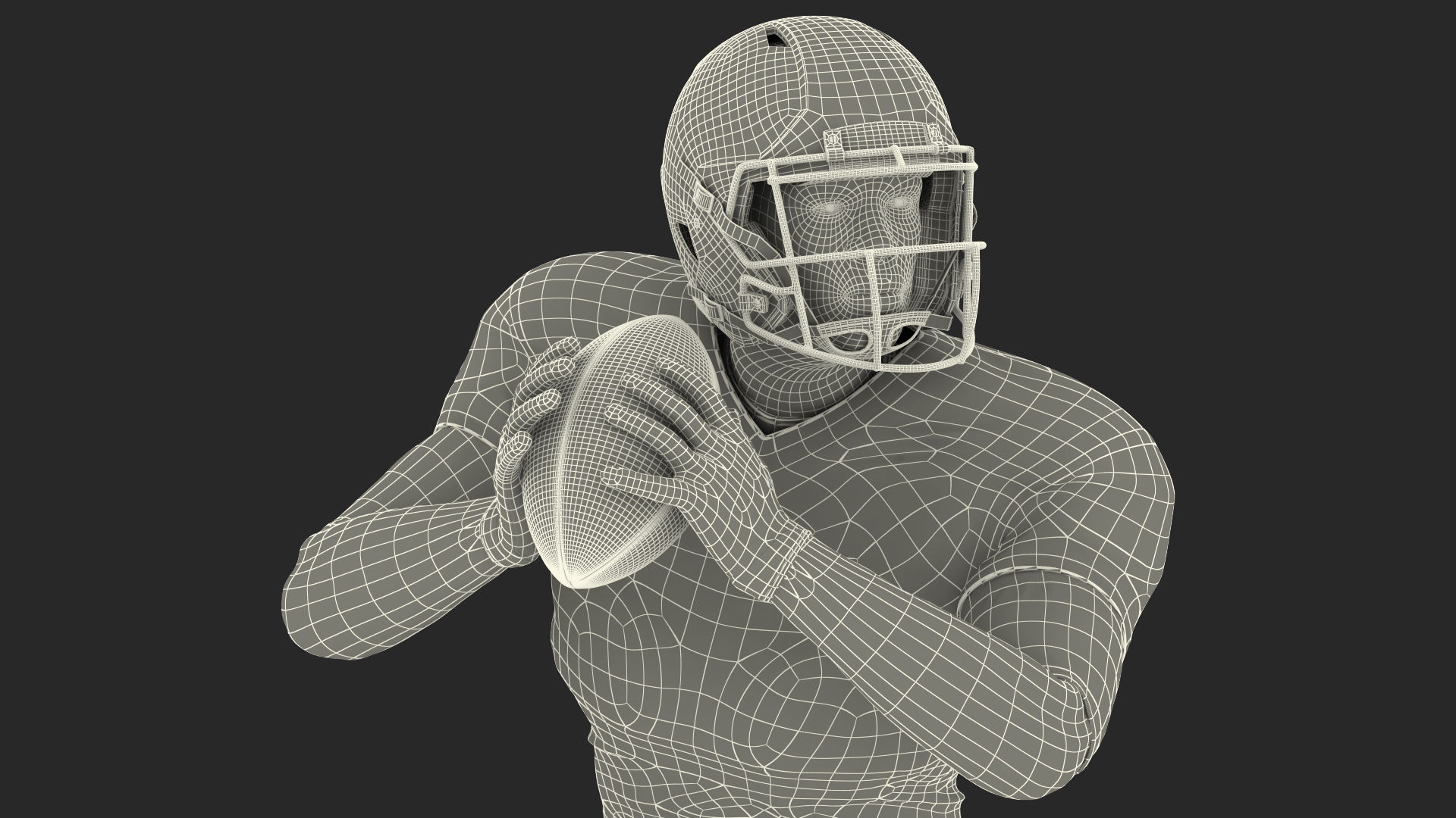 3D model Philadelphia Eagles American Football Player Running The Ball Fur