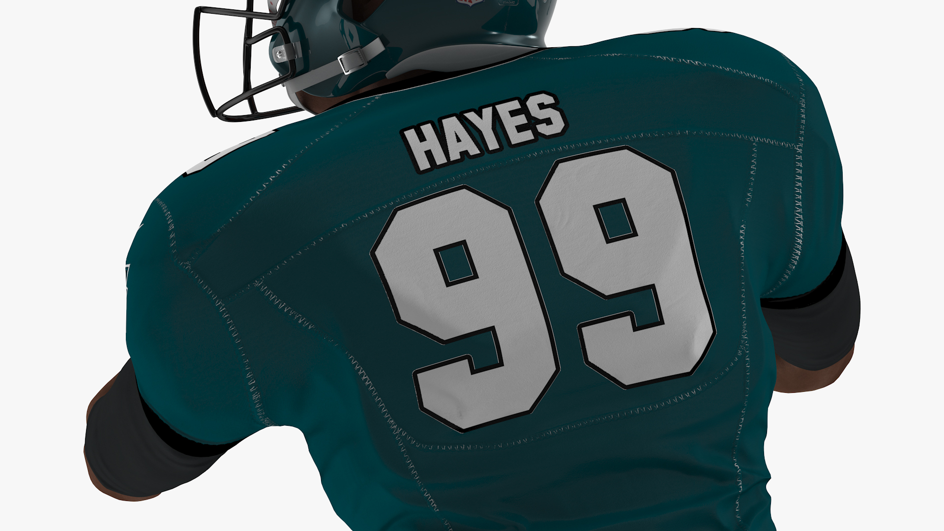 3D model Philadelphia Eagles American Football Player Running The Ball Fur