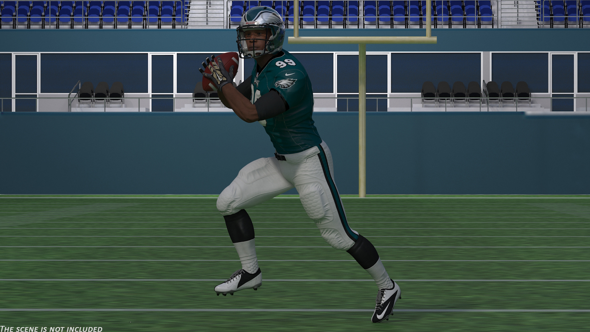 3D model Philadelphia Eagles American Football Player Running The Ball Fur