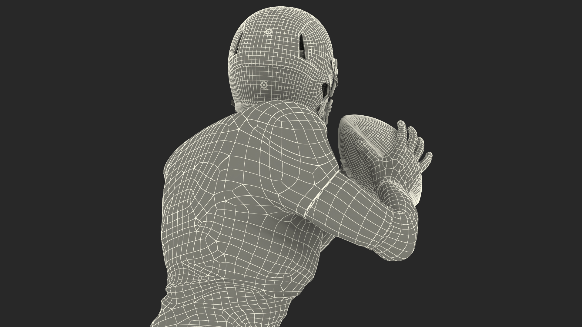 3D model Philadelphia Eagles American Football Player Running The Ball Fur