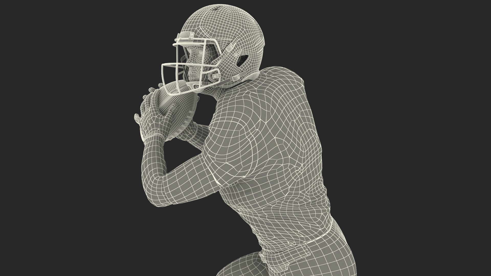 3D model Philadelphia Eagles American Football Player Running The Ball Fur