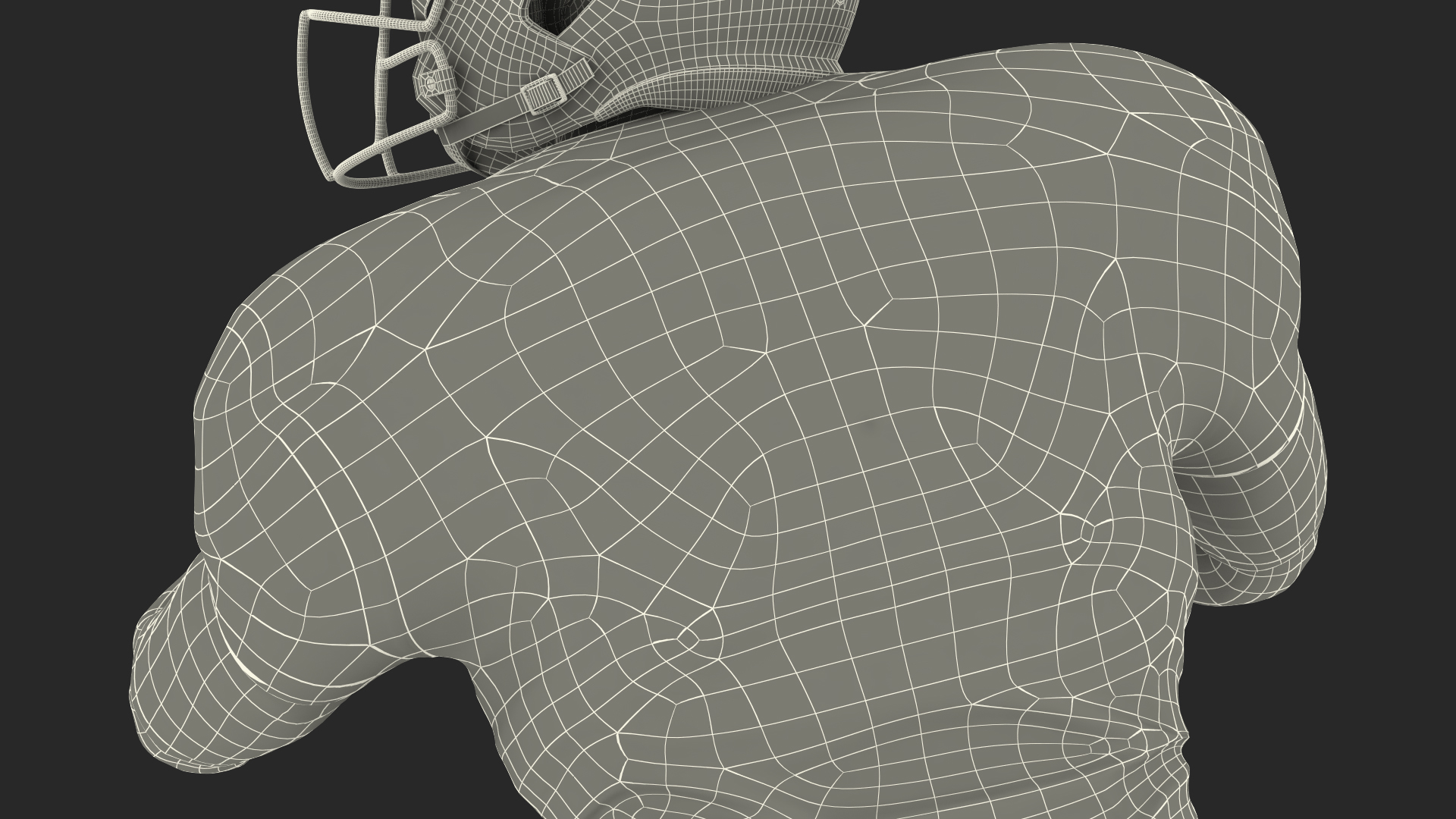 3D model Philadelphia Eagles American Football Player Running The Ball Fur