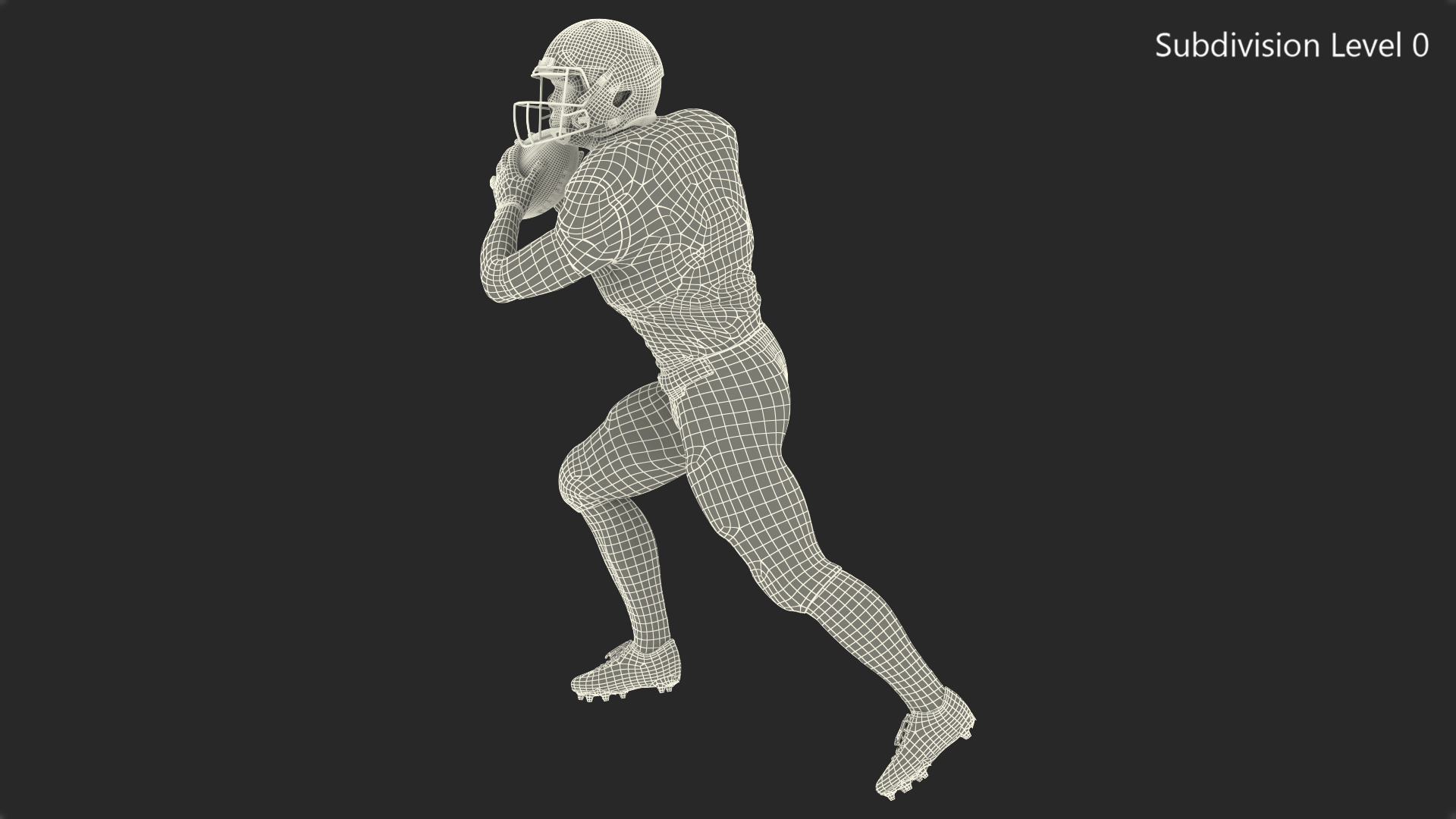 3D model Philadelphia Eagles American Football Player Running The Ball Fur